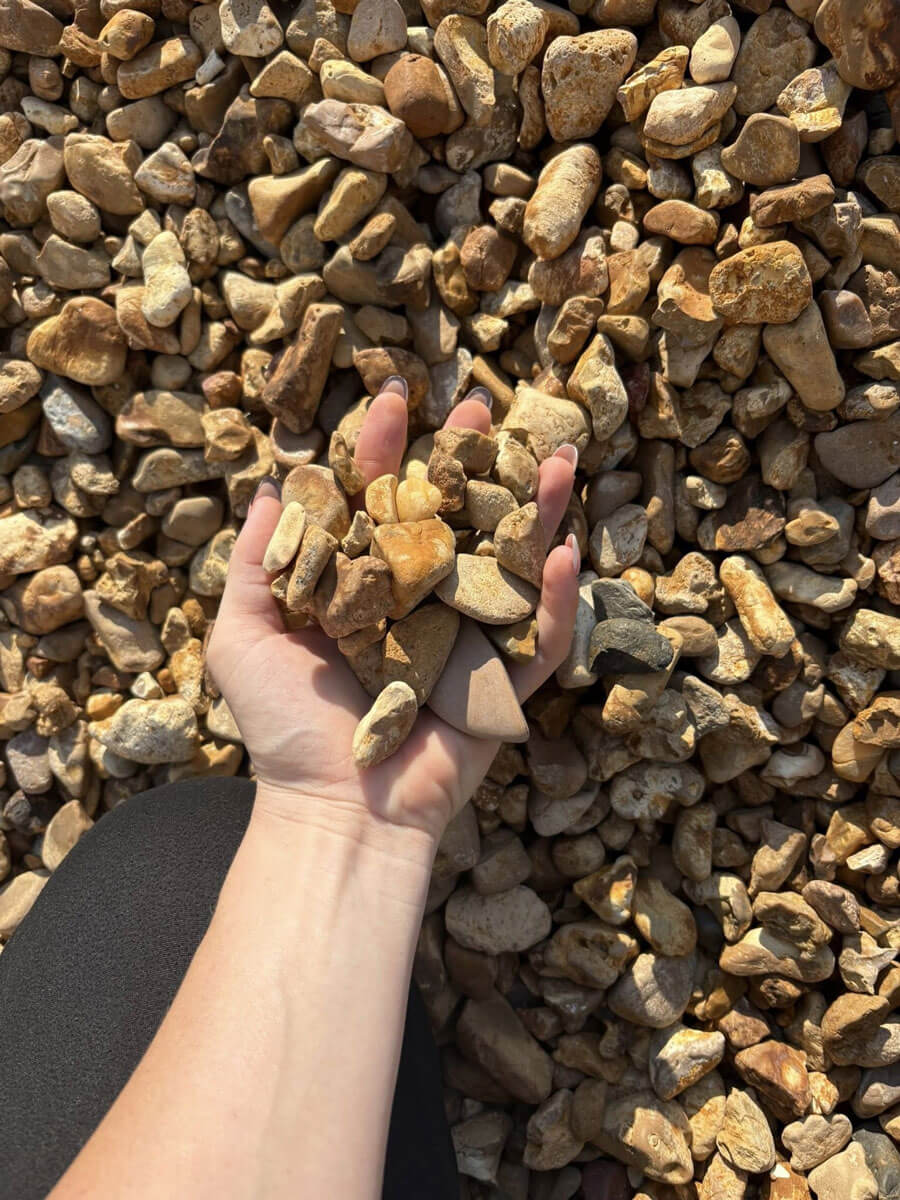 Clean river gravel for landscaping and drainage